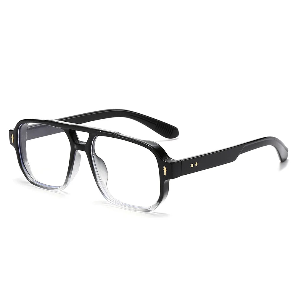 SHAUNA Double Bridges Anti Blue Light Retro Women Square Glasses Frame Fashion Men Optical Eyewear