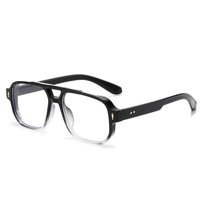 SHAUNA Double Bridges Anti Blue Light Retro Women Square Glasses Frame Fashion Men Optical Eyewear