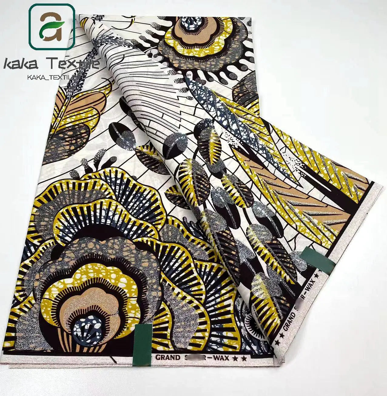 Latest African Grand Golden Wax Fabric Super Good Quality Women Pagne Flash Cotton Prints Batik Ankara Glitter Tissus 6yards