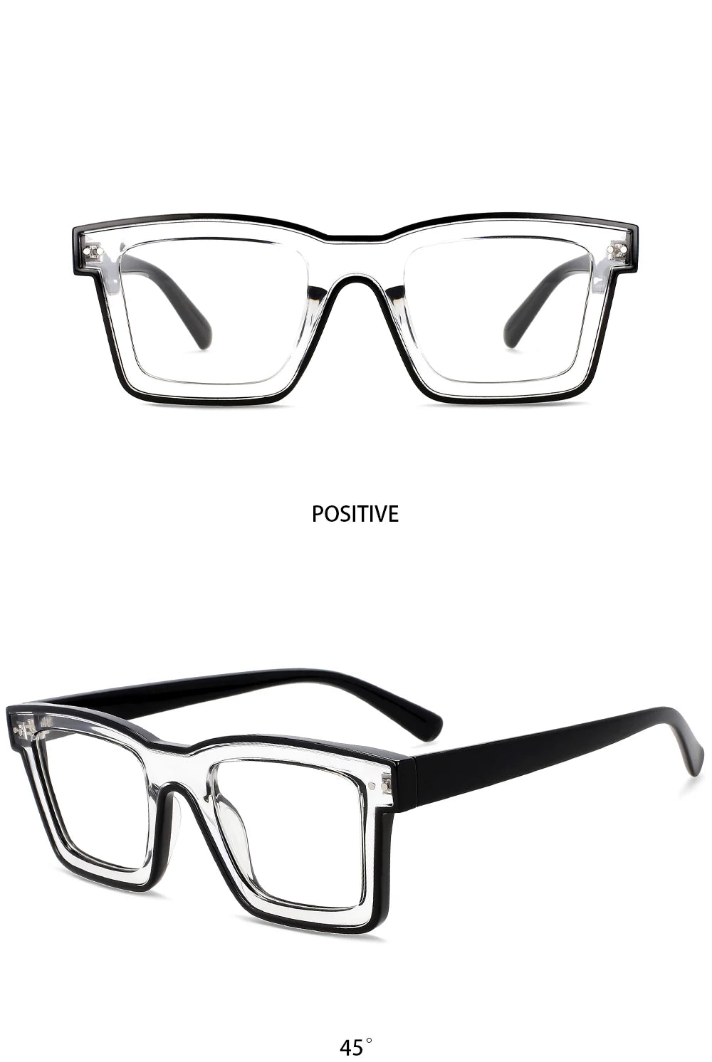 55599 New Fashion Men Brand Designer Glasses for Ladies Anti Blue Retro Square Punk Frame Clear Computer Purple Eyeglasses