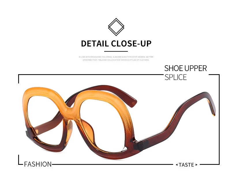 Fashion Unique Oval Blue Light Blocking Glasses Frame Women Large Colorful Gradient Eyeglasses Luxury Designer Reading Glasses