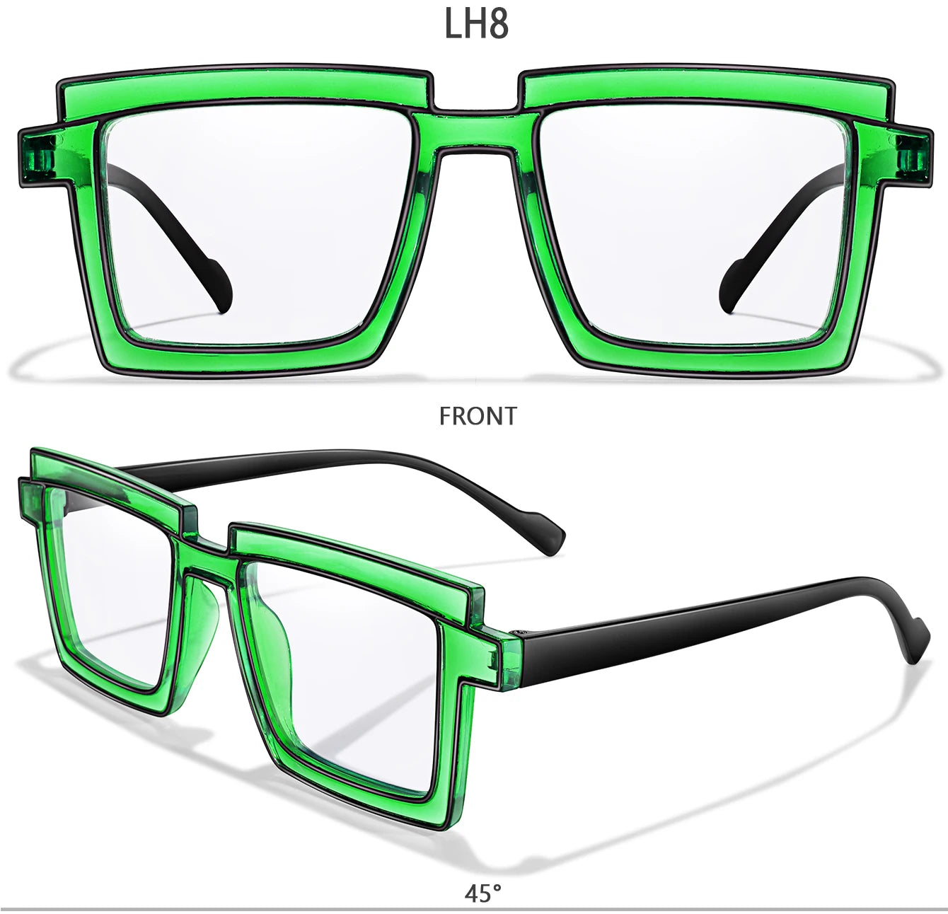 3 Pairs Oversize Reading Glasses Women Trendy Square Fashion Transparent Magnification Eyewear Presbyopic Glasses +150 +200
