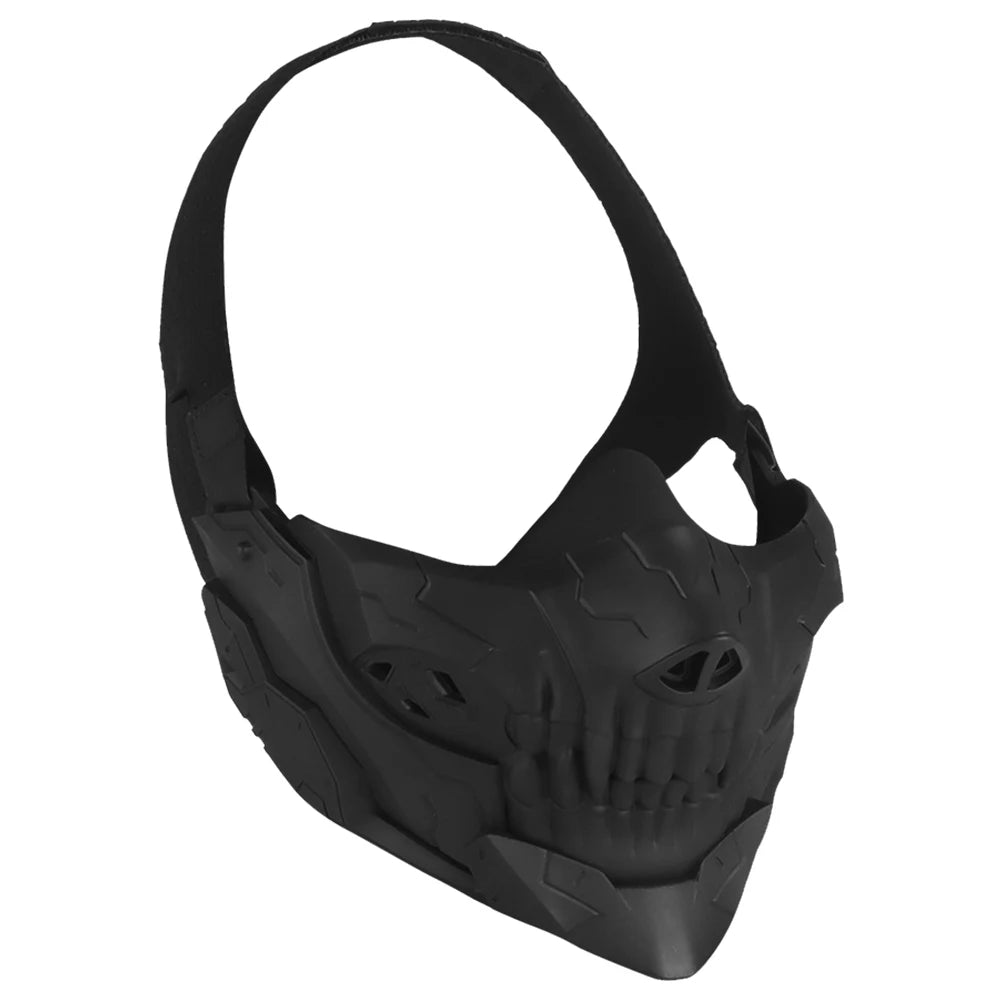 Airsoft Skull Mask Half Face Protection Halloween Fangs Mask Breathable for Halloween Horror Props Party Supplies