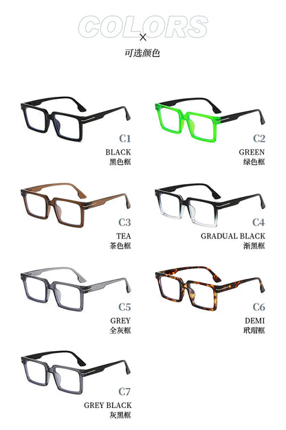 Square Women Reading Eyeglass Fashion Progressive Glasses Man's Myopia Eyewear Customized Prescription Lenses