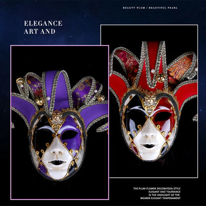 Vintage Style Painted Female Venetian Mask for Masquerade Carnival Halloween Costume Party Grand Events Cosplay Male Face Masks