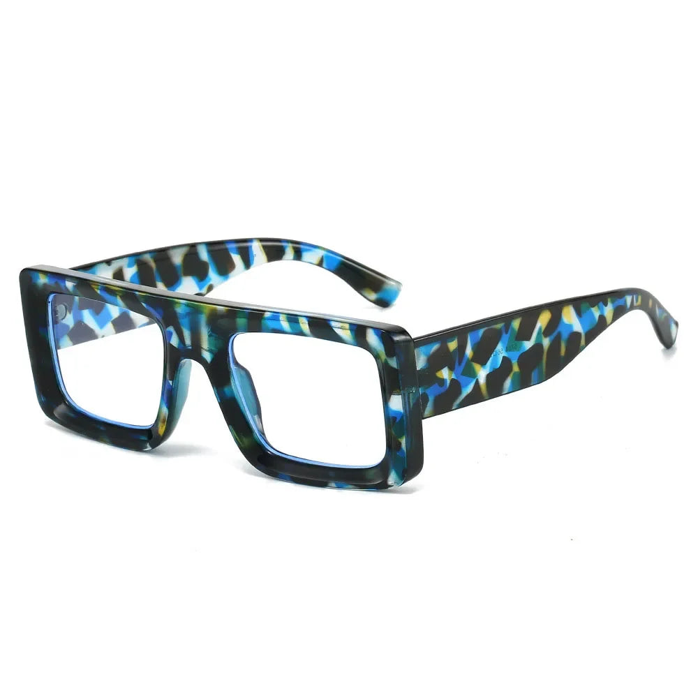 Anti Blue Light Square Thick Frames Reading Glasses Men Women Finished Presbyopic Eyewear Clear Len Prescription Optical Glasses