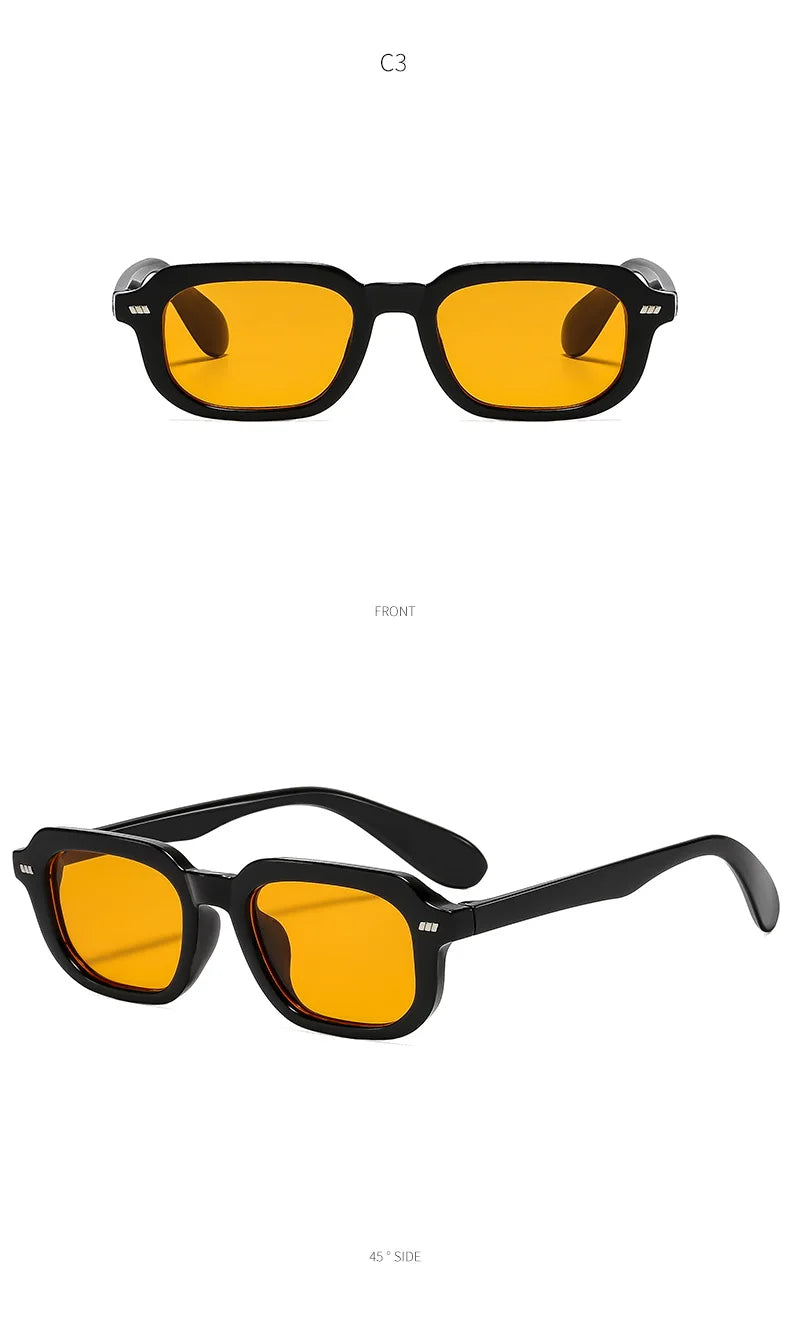 Small Square Eyewear Computer Glasses Frame Women Men Anti Blue Light Blocking Sunglasses Outdoor Zero-power Spectacle Eyeglass