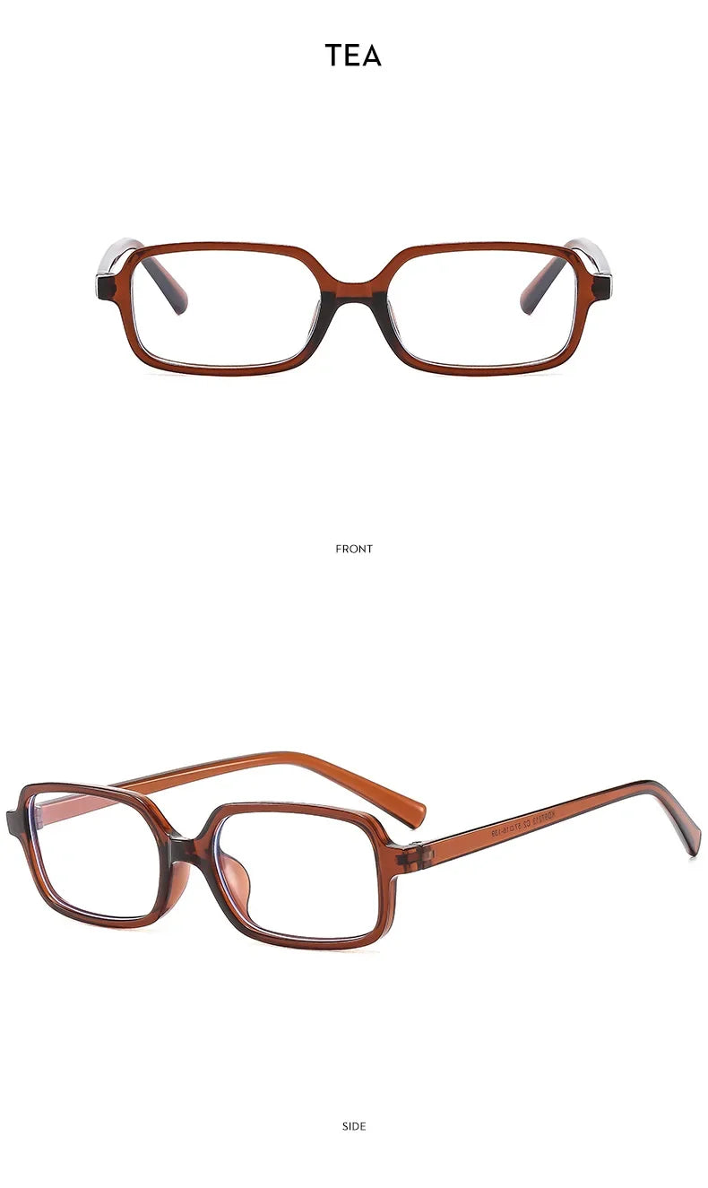 Fashion Retro Small Rectangular Frame Anti Blue Light Glasses for Women Ins Simple Commuting Computer Eye Eyeglass Frame