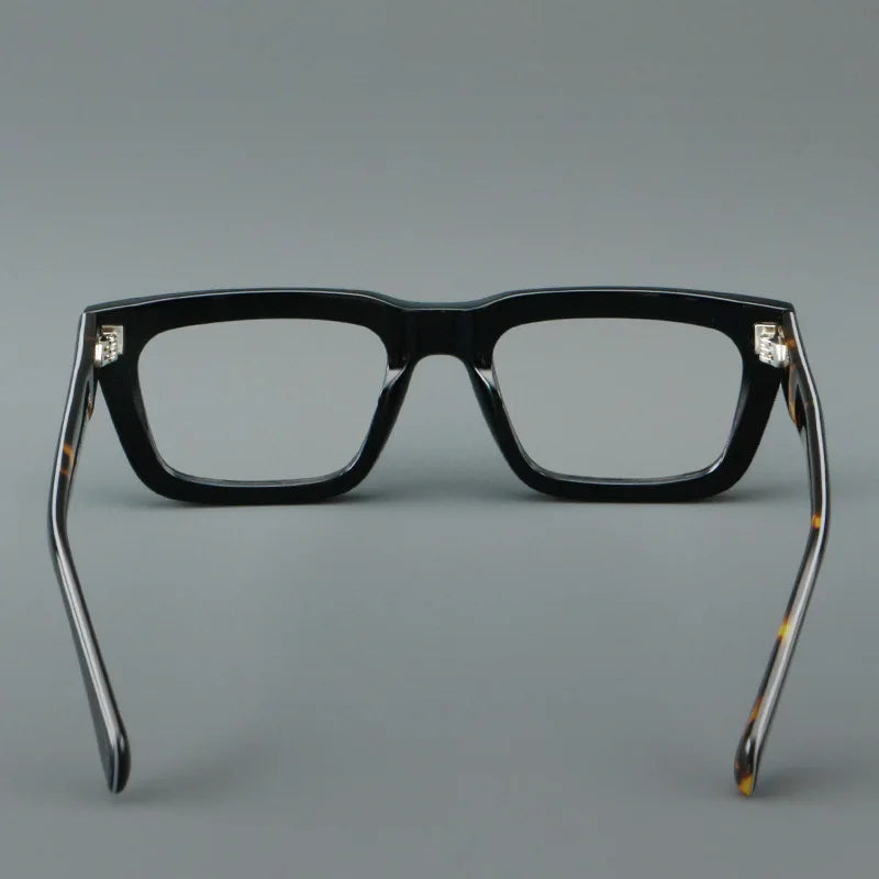 Fashion Thick Frame Acetate Glasses Men Vintage Square Myopia Prescription Eyeglasses Frame Reading Glasses Luxury Brand Eyewear