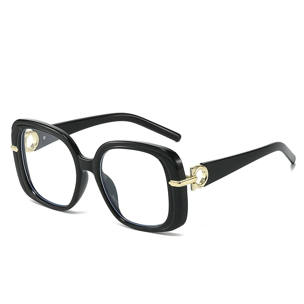 Square Large Anti Blue Light Reading Glasses Women Clear Lens Glasses Frames Finished Prescription Glasses Customized Diopter