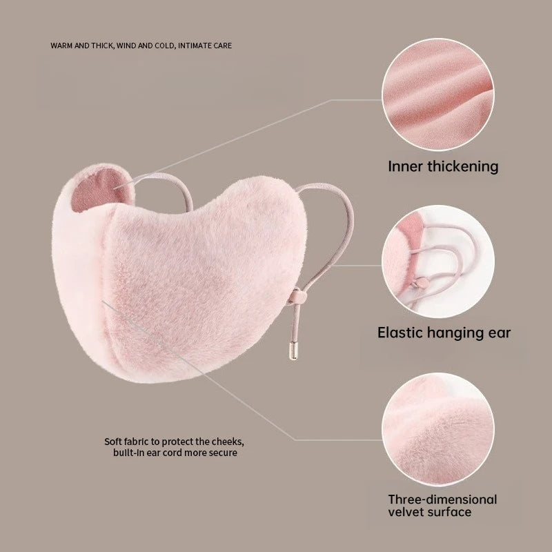 Cycling warm mask for women, winter with thick fleece and high beauty breathable and eye corner protection windproof mask
