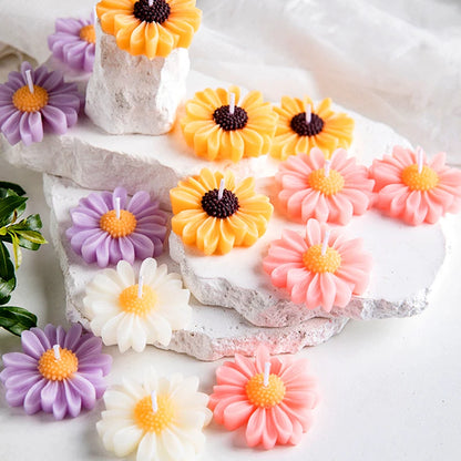3D Daisy Candles Flower Scented Cup Candle Handmade Aromatherapy Floating Candle Birthday Party Festival Gift Wedding Home Decor