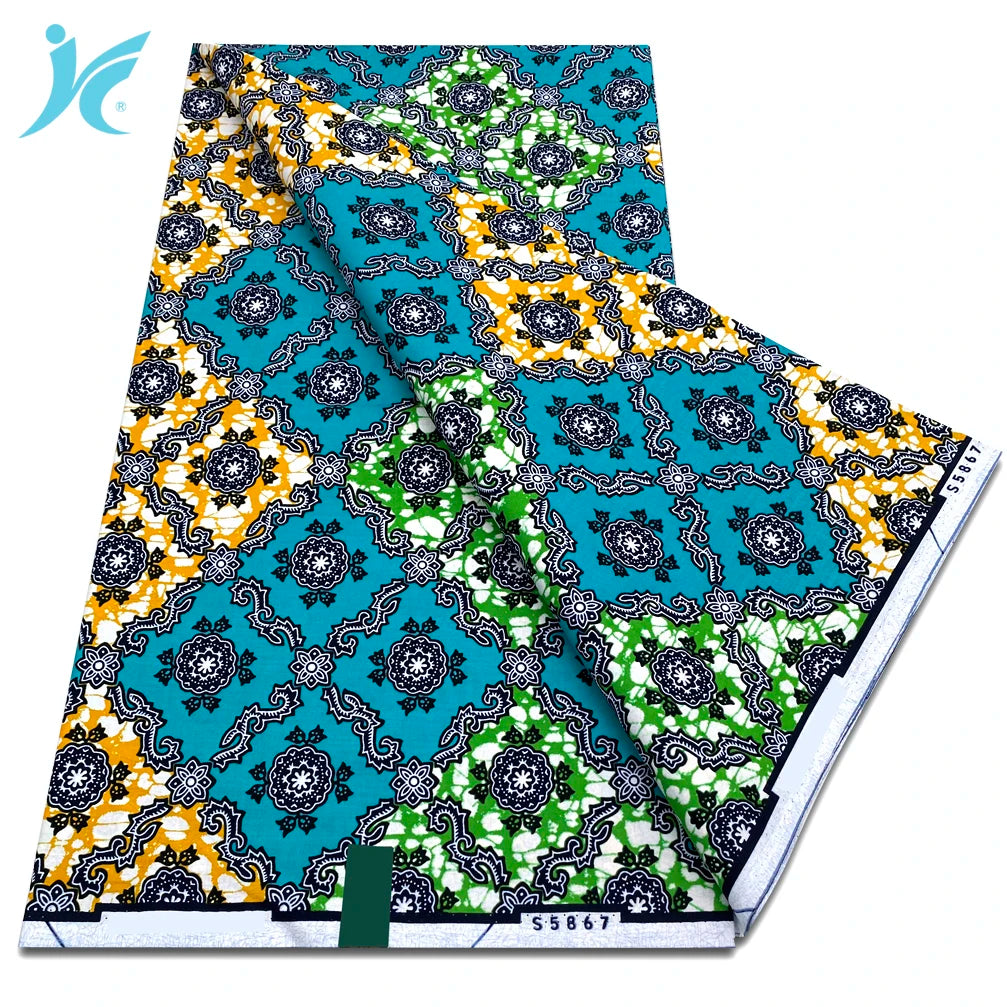 African Real Wax Prints Fabric Ankara Wax 100% Cotton Fabric Guaranteed Veritable Original Sewing Material