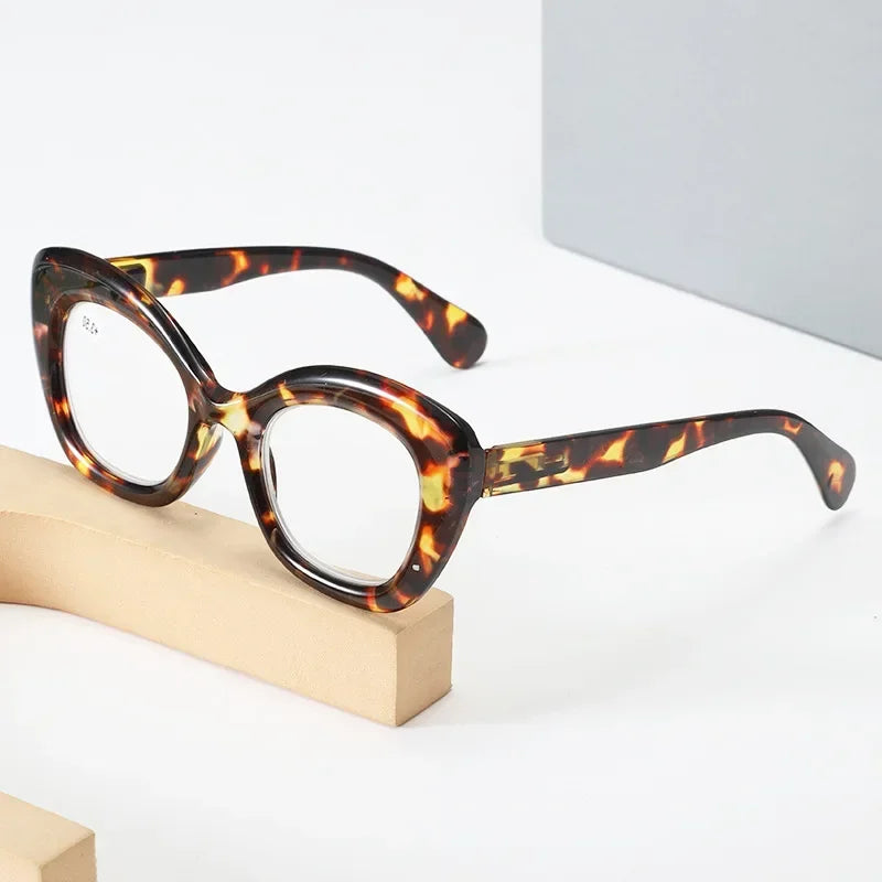 Square Large Frame Reading Eyewear for Women Men Ultra-light Far Sight Eyewear Fashion Prescription Eyeglasses Diopter 0 To +4.0