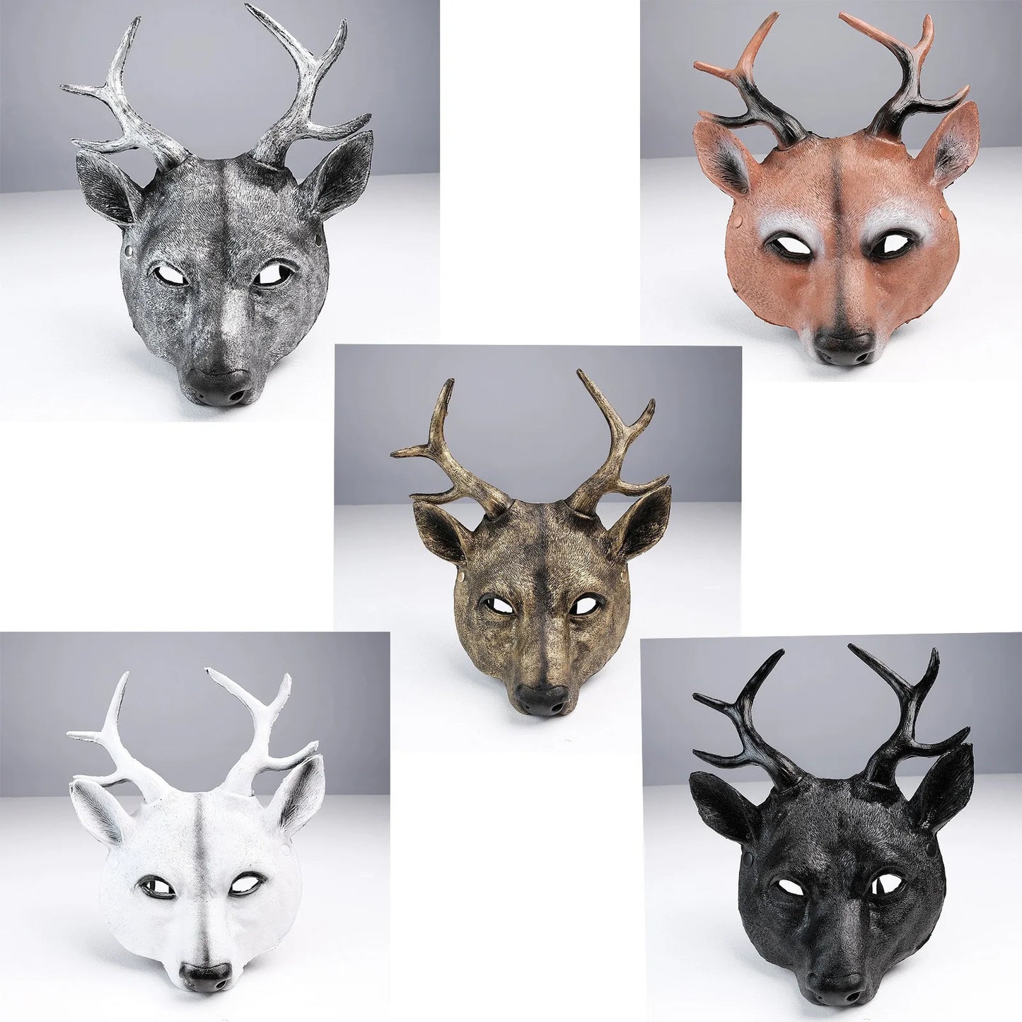 Halloween 3D Animal Mask Party Rave Club Cosplay Deer Mask PU Foam Personalized Gift Unisex Carnival Dress Up Props