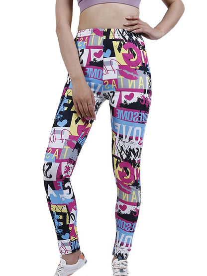 CUHAKCI Fashion Plaid Printing Leggings Women Sexy Fitness Leggins Grid Floral Stripe Trousers High Waist Pencil Pants