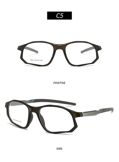 YIMARUILI New Fashion Sports Glasses Men and Women TR90 Spring Leg Design Big Face Optical Prescription Eyeglasses frame 5853