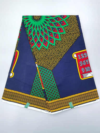 Dutch Hollandais Printed Fabric for African Classical Dress Veritable Real Wax Guaranteed 100% Cotton 6 Yards