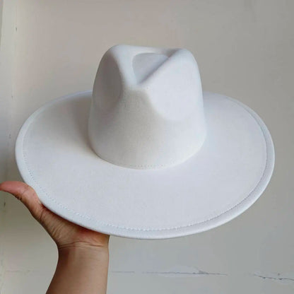 Suede Fedora Multicolor Heart-shaped Top 9.5cm Brim Men and Women Jazz Hat Panama Hat