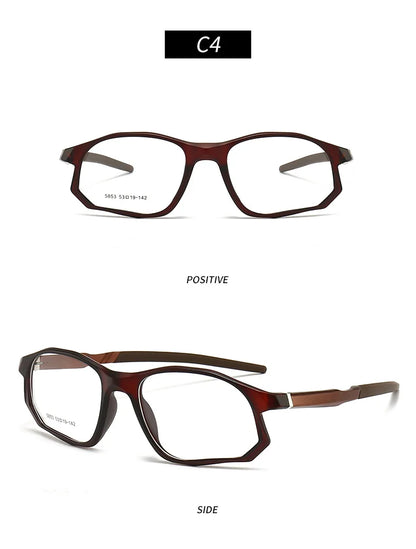 YIMARUILI New Fashion Sports Glasses Men and Women TR90 Spring Leg Design Big Face Optical Prescription Eyeglasses frame 5853