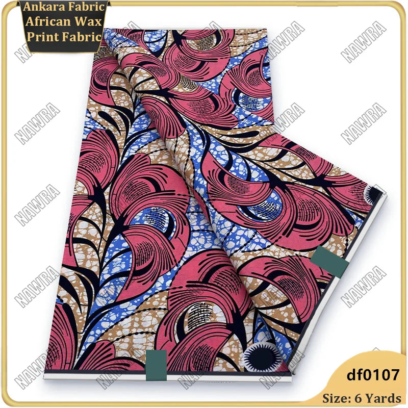 Fashionable African Real Wax Print Fabric 2026 Latest Design Ankara Wax Fabric Soft 100% Cotton Pagne Women Dress Loincloth ﻿