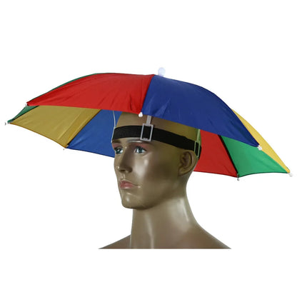 55cm Foldable Rain Umbrella Hat Army Green Outdoor Pesca Sun Shade Waterproof Camping Fishing Headwear Cap Beach Head Hats