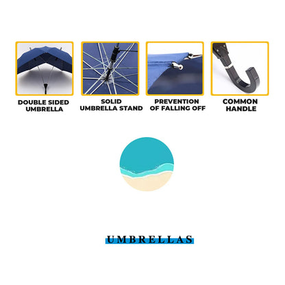Convenient Umbrella Manual Closing Double Umbrella Large Area Coverage Sun Protection Couple Umbrella Rain-Roof