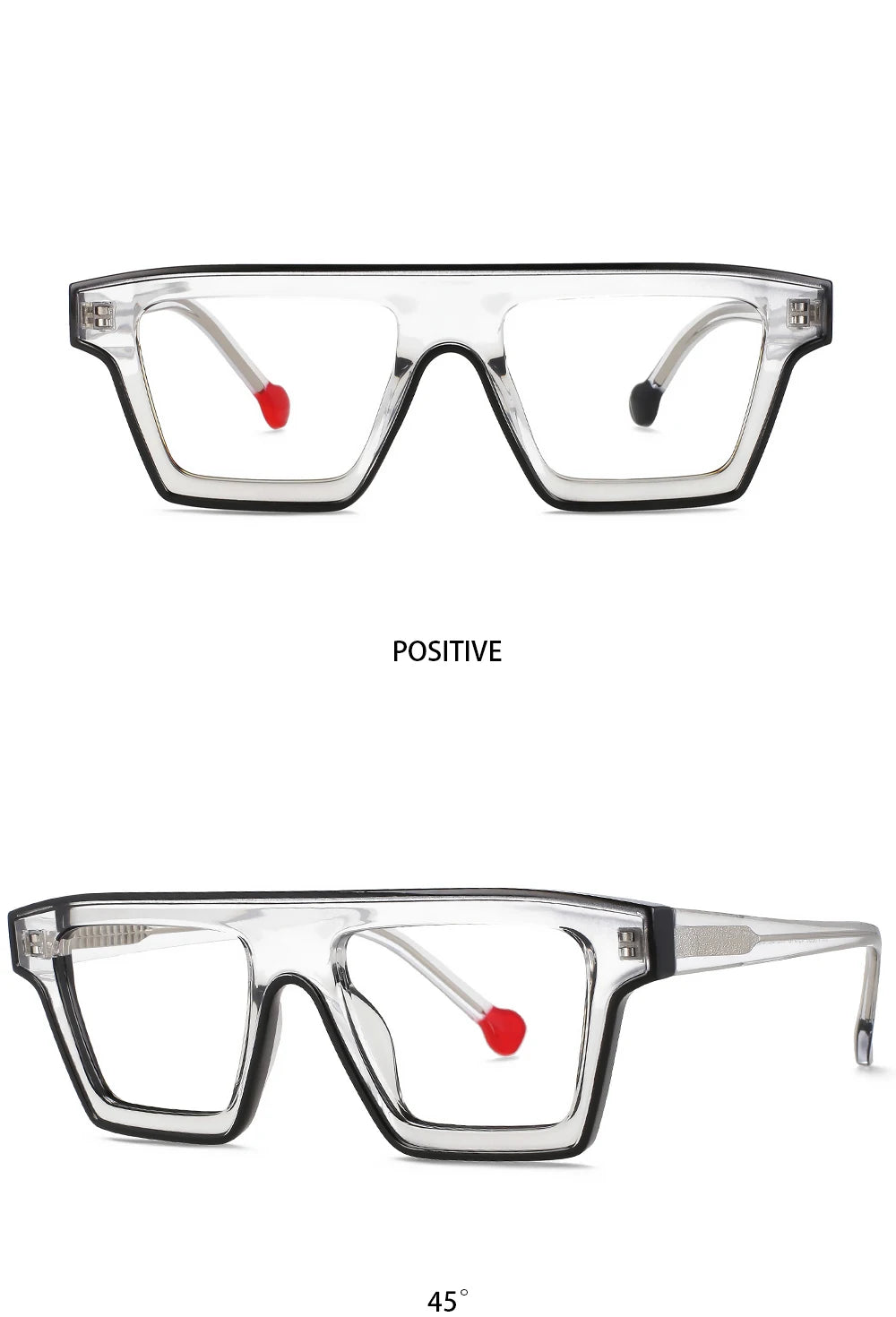 R56012 Oversized Rectangle Reading Glasses +1.00 +2.00 +3.00 Retro Eyeglasses for Hyperopia Glasses Presbyopia Eyeglasses