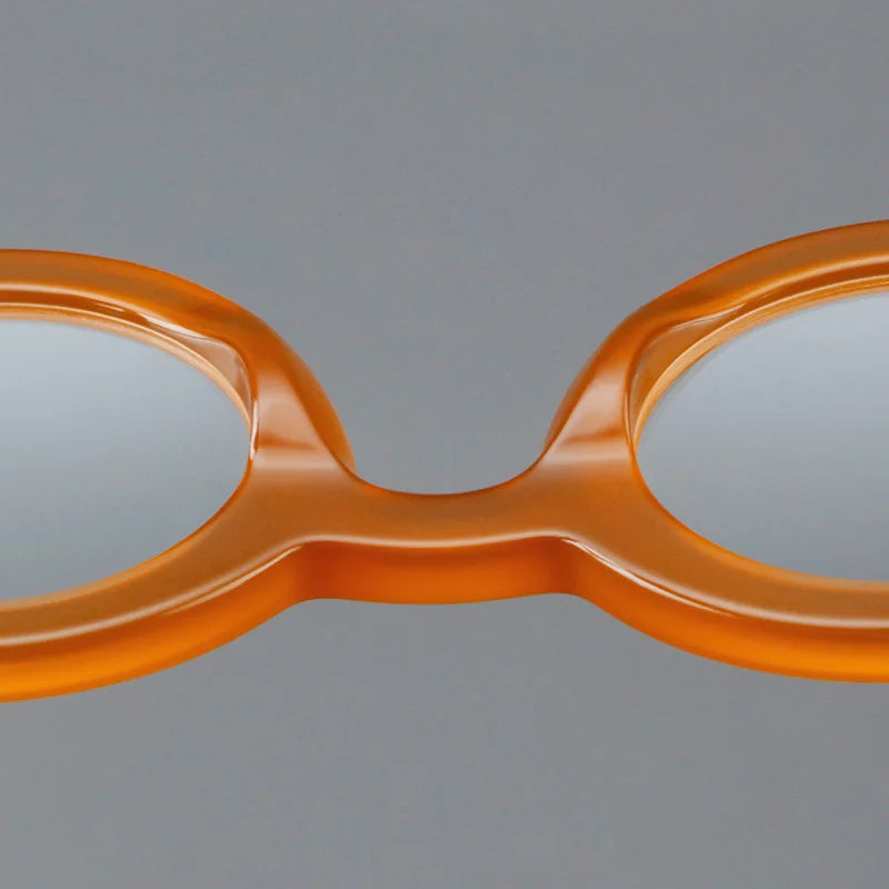 Vintage Round Glasses Frame Luxury New Fashion Trend Solid Thick Acetate Frame High-end Fake Glasses Women Men Original Quality