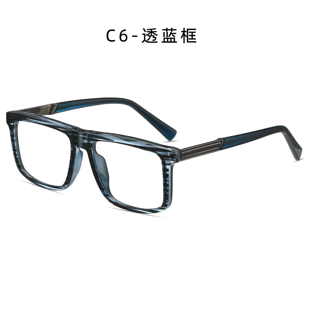 Men Vintage Anti Blue Light Reading Glasses Classic Brand Double Bridge Square Eyeglasses Business Office Presbyopia Glasses +