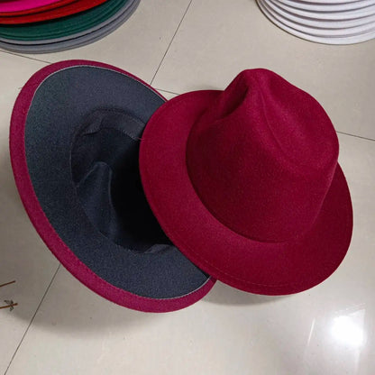 Sombreros Fedora Hat Dual Color Classic Jazz Hat Soft Fedora Hat Classic Men's and Women's Blue Jazz sombreros