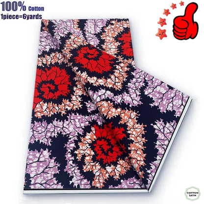 Guaranteed Veritable African Real Wax Prints Fabric Ghana Style Ankara Wax Tissu Pagne 100%Cotton Soft Design Nigeria Wax Fabric