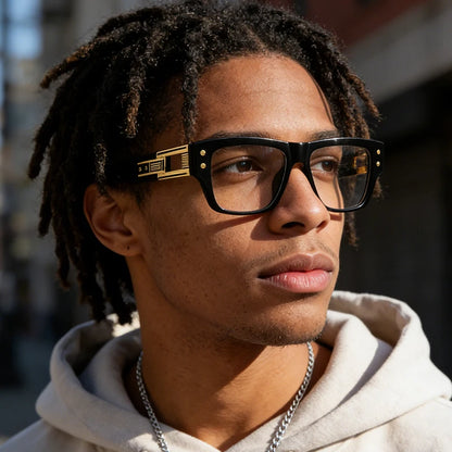 Retro Square Big Size Anti Blue Light Reading Glasses Men Prescription Optical Lenses Eyewear Brand Design Eyeglass Frame