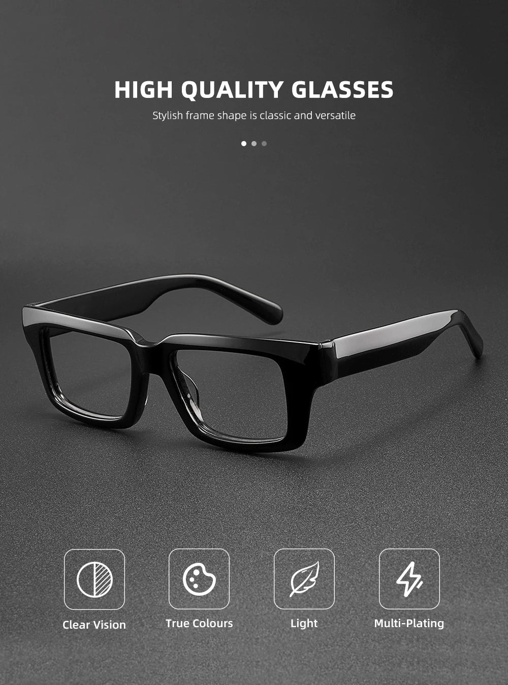 Thicken Acetate Glasses Frame Men Women Vintage Square Myopia Prescription Eyeglasses Frame Reading Glasses Luxury Brand Eyewear