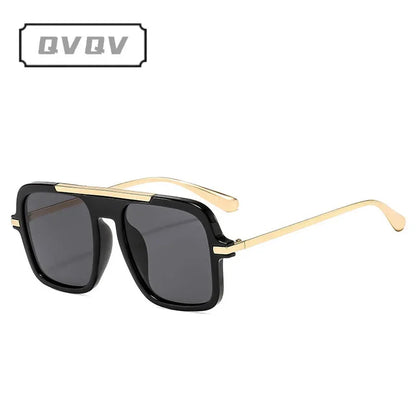 QVQV Brand Design Square Oversized Sunglasses for Women Men Fashion Popular Leopard Champagne Shades UV400 Sun Glasses Trendy