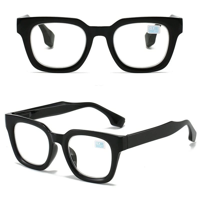 2024 New TR90 Rectangle Black Frame Reading Glasses Ultralight Anti Blue Light Presbyopic Glasses Eyewear Readers