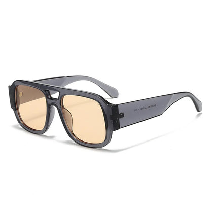 1-piece retro double-bridge fashion glasses, unisex, suitable for daily wear