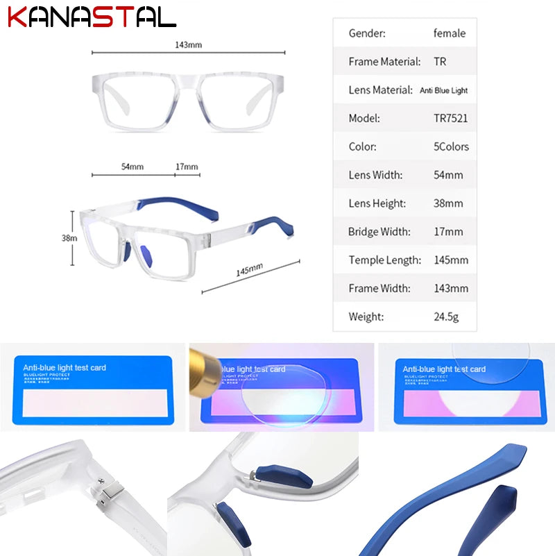 Men TR90 Anti Fog Eyeglasses Frame Blue Light Blocking Lenses Women Computer Glasses Prescription Myopia Reading Eyewear Frame