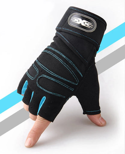 Workout Gloves for Men Women Half Finger Glove with Wrist Wrap for Sport Weight Lifting Training Bicycle Motorcyclist Gym Glove