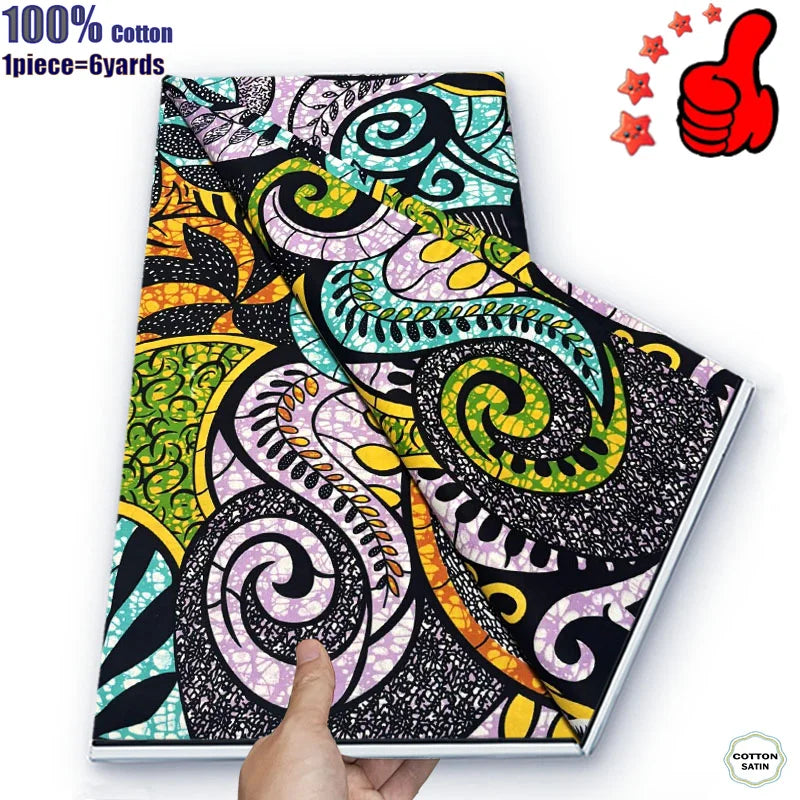 Guaranteed Veritable African Real Wax Prints Fabric Ghana Style Ankara Wax Tissu Pagne 100%Cotton Soft Design Nigeria Wax Fabric