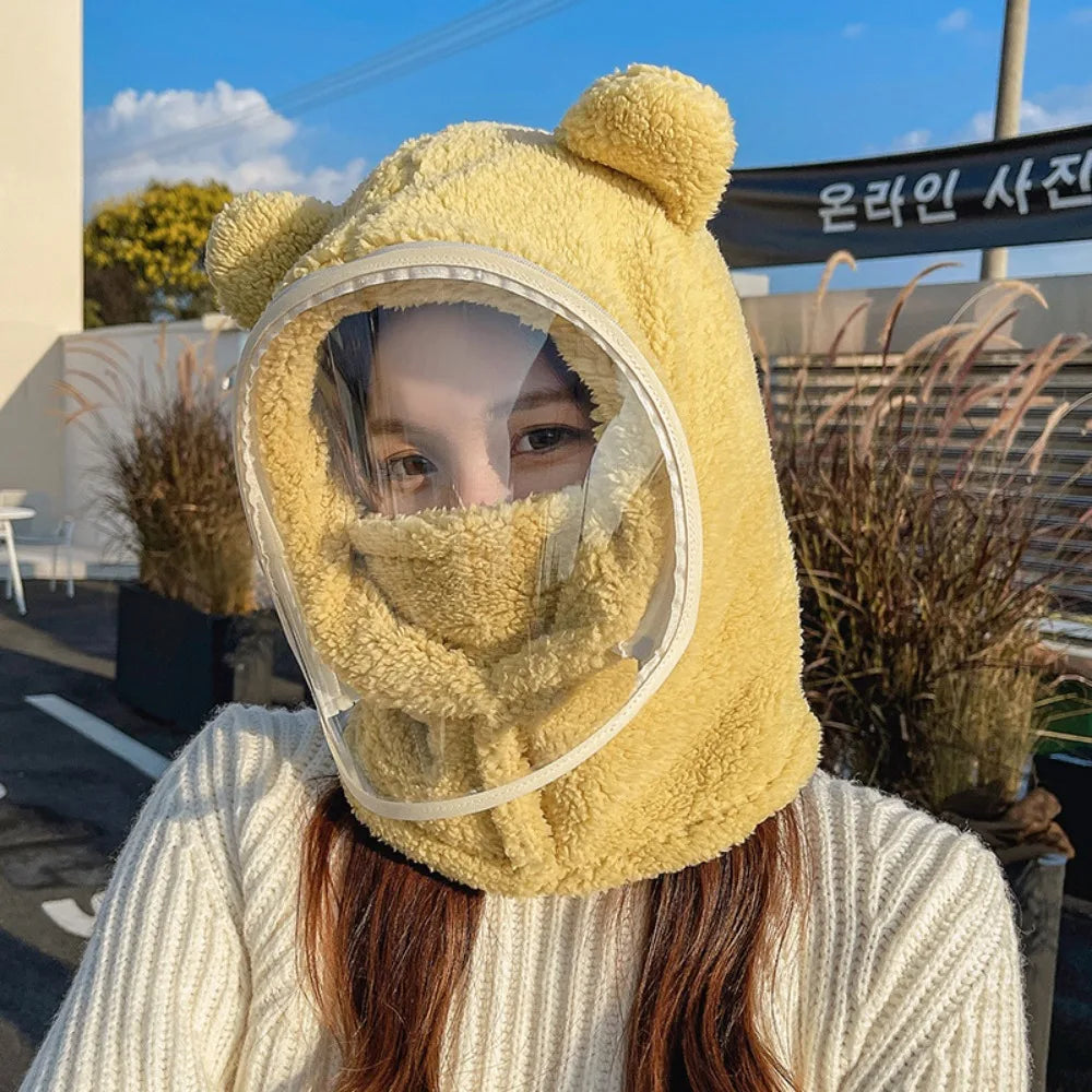 Earmuffs Thickened Riding Face Mask Windproof Warm Full Face Cover Hats Breathable Neck Protection Plush Pullover Hat Sport