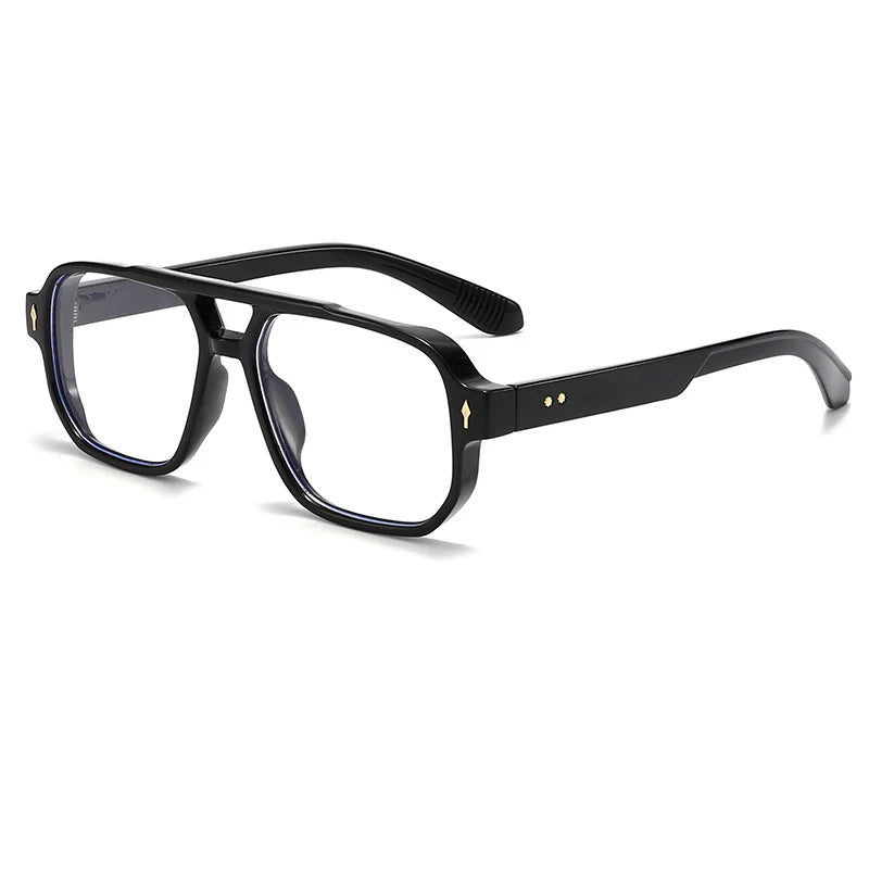 SHAUNA Double Bridges Anti Blue Light Retro Women Square Glasses Frame Fashion Men Optical Eyewear