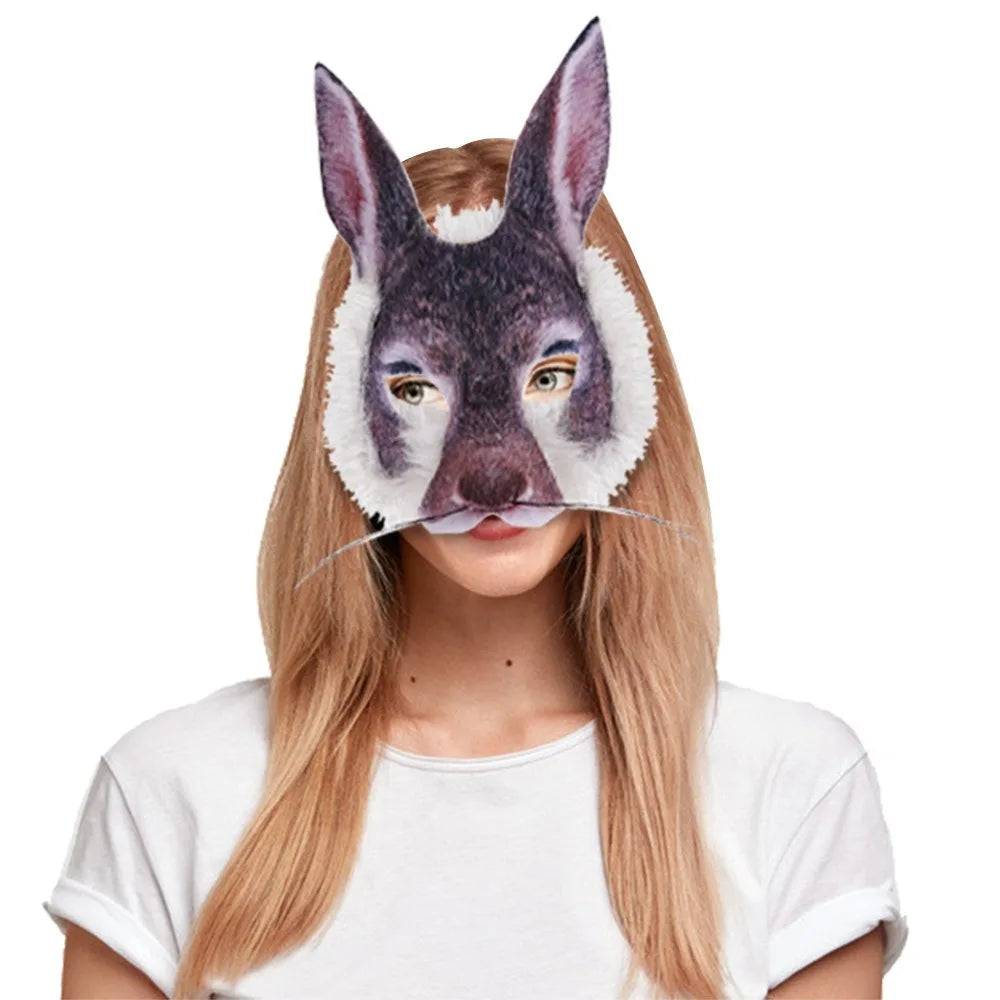 High Quality PVC Halloween Party Mask Full Face Realistic Animal Face Cosplay Prop Durable Lightweight Dress Up Masks