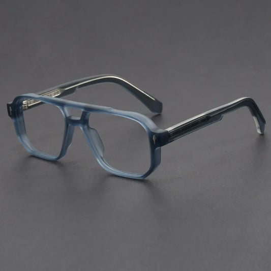 Double Bridges Anti Blue Light Reading Glasses Men Retro Women Square Glasses Frame Fashion Men Myopia Eyewear Fake Eyelasses -2