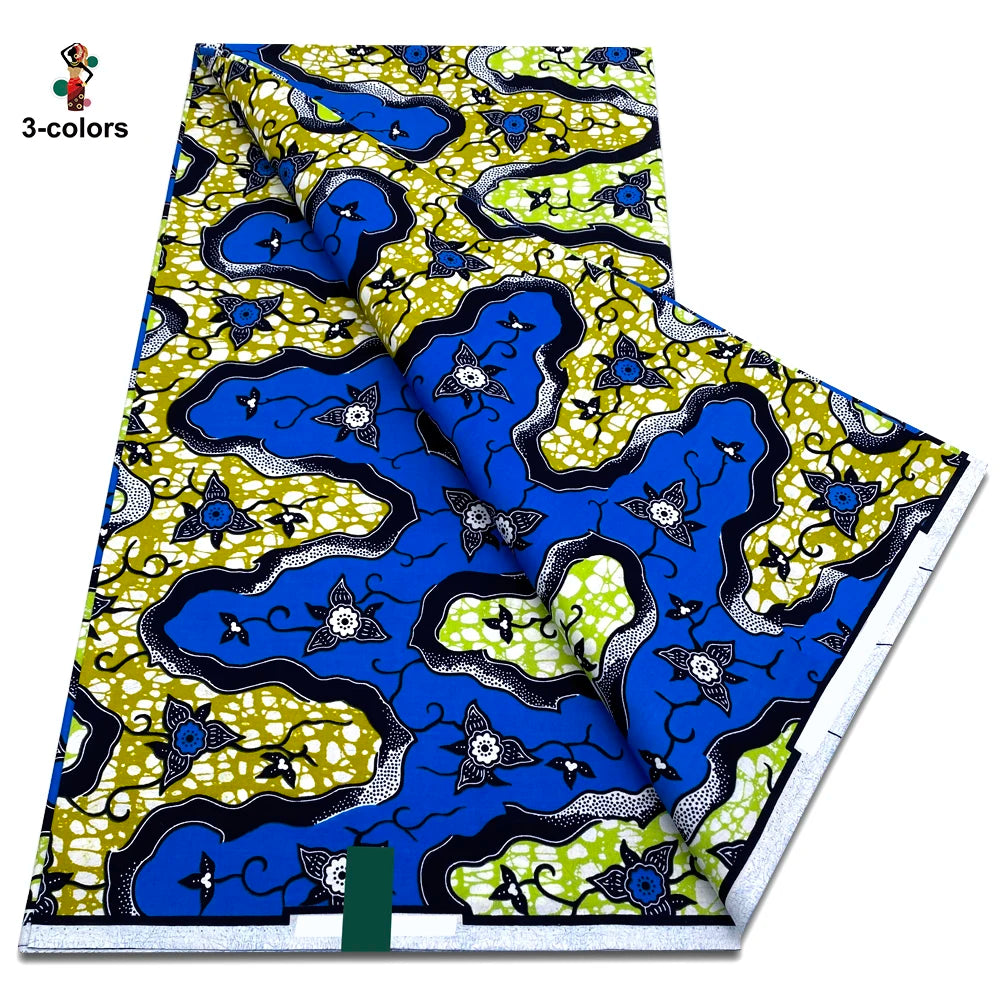 2025 Guaranteed Veritable Original African Wax Print Fabric Real Nigerian 100% Cotton Ankara Wax Fabric Soft Pagne Spuer Batik