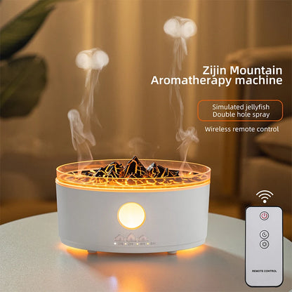 DC 24V Home Electric Aromatherapy Essential Oil Diffuser Jellyfish Smoke Ring Air Humidifier with 3 Colors Light Remote Control