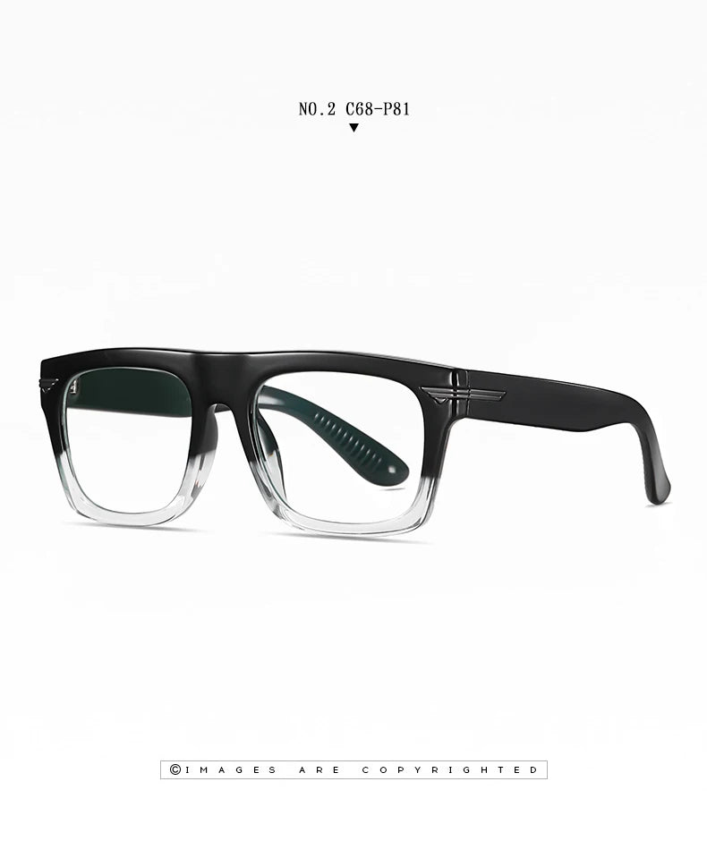 AUECMOI Vintage Men Square Glasses TR90 Frame Myopia Customizable Prescription Anti Blue Ray Optical Photochromic Eyeglasses