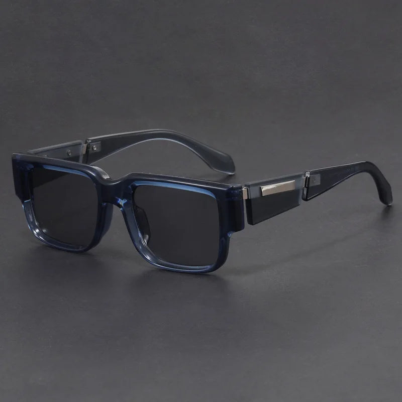 2025 New Vintage Oversized Square Sunglasses [1PCS Set Thick Frame Face Slimming Trendy Sun Glasses Street Style Windproof UV