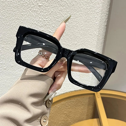 New Square Anti-blue light Large Frame Eyeglasses Fashion Street Decorative Glasses Computer Spectacles For Women Men
