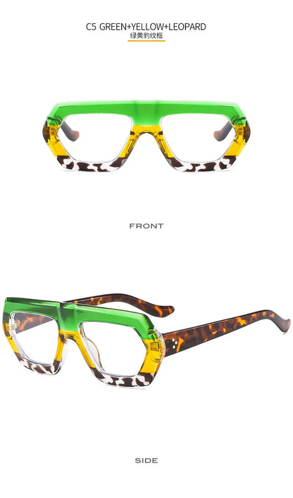 Womens Thick Frame Reading Glasses 2024 Anti Blue Light Fashion Designer Transparent Eyewear Finished Hyperopia Eyeglasses Hot